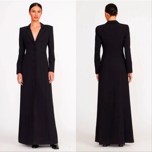 Staud Onassis Tailored Single Breasted Long Coat Size 14 NWT Black